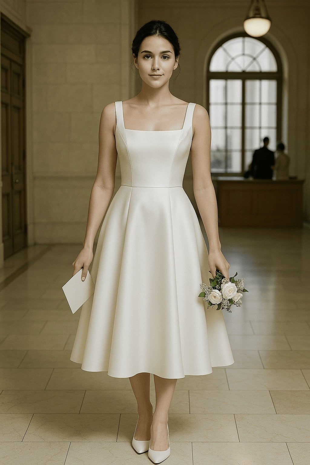 Vestido de Cetim Anastasia - Noiva Civil