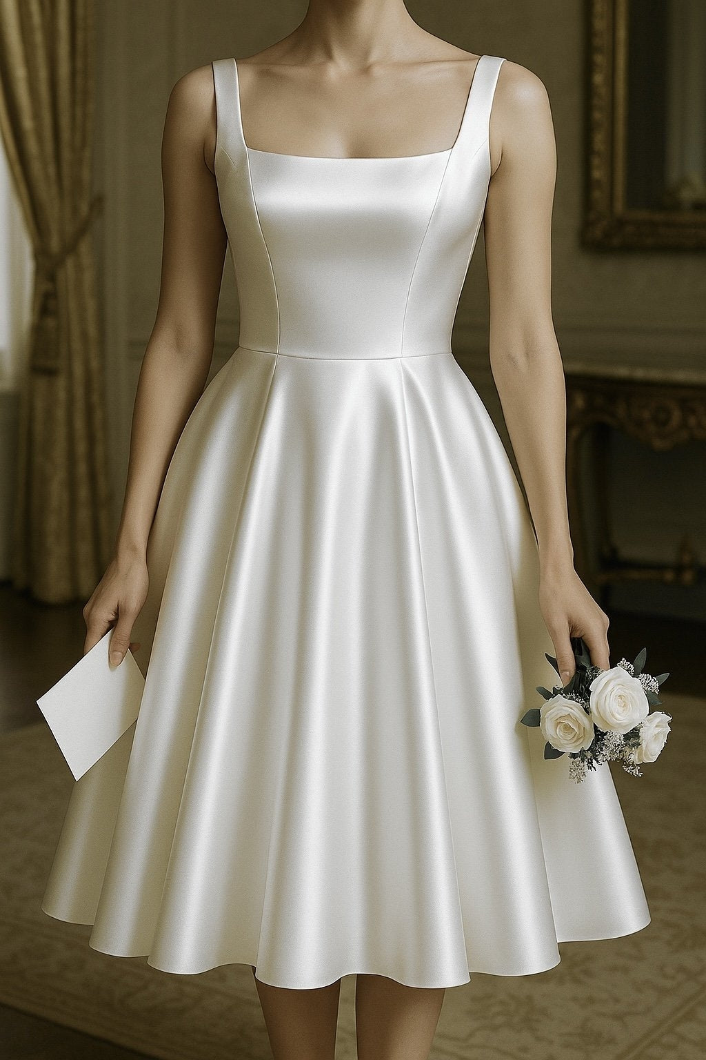 Vestido de Cetim Anastasia - Noiva Civil