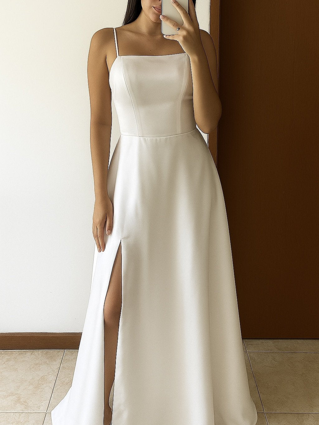 Vestido de Cetim Aurora - Noiva Civil
